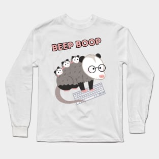 Beep Boop Opossum Programmer Long Sleeve T-Shirt